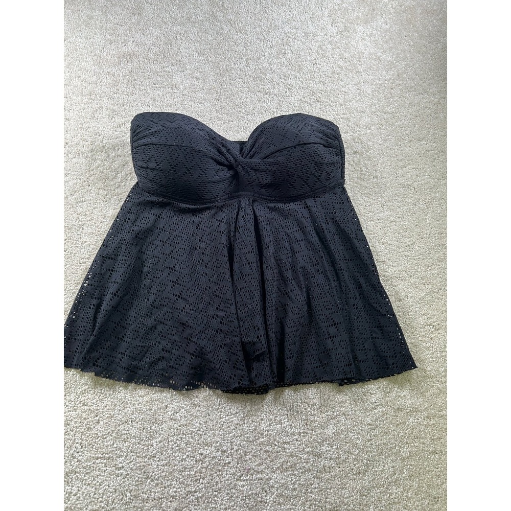 Xhilaration Swimwear Women's Black Medium Strapless Padded Swimdress